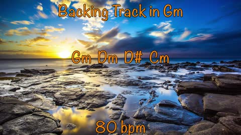 Gm Slow Melodic Guitar Backing Track 80 bpm 🎸