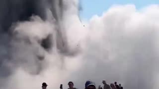 An unusually large eruption of one of Yellowstone’s geysers occurred at Biscuit Basin