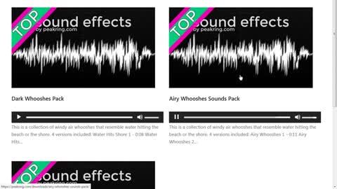 Airy Whooshes Sounds Pack - By Peakring.com For Your Projects
