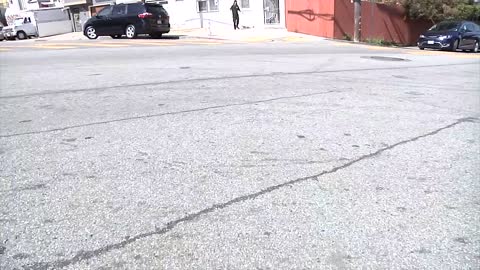Skater Almost Hit by Car Running Stop Sign