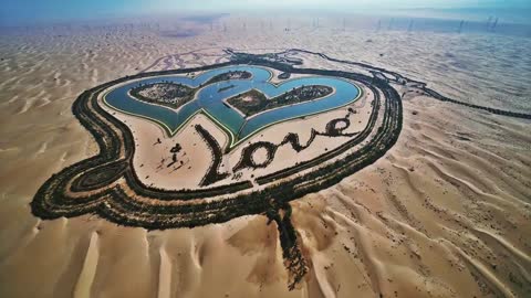 Dubai love Lake romantic city