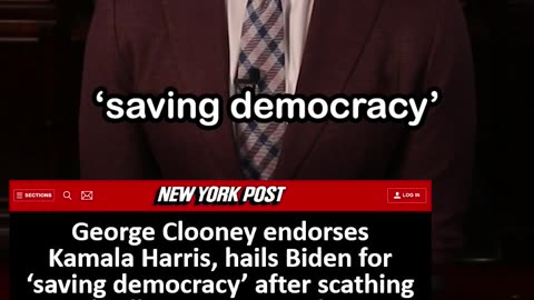 George Clooney Endorses Kamala Harris, Praises Biden for ‘Saving Democracy’