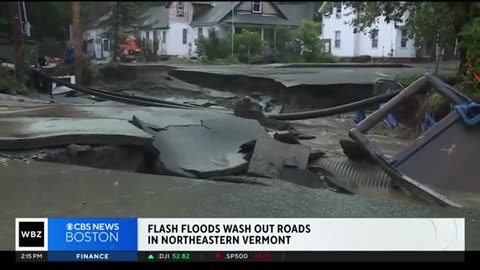 Flash floods wash away roads in Vermont