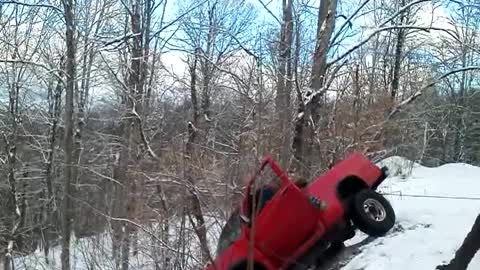 Teenagers Have Close Call on Icy Road