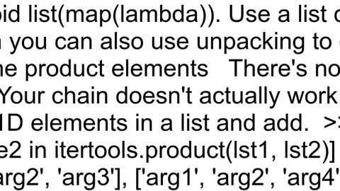 How can I create a product of a 2dimensional list with a 1dimensional list needs to be oneliner