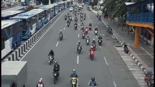 The Traffic Transportation In Jakarta City