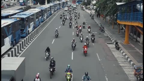 The Traffic Transportation In Jakarta City