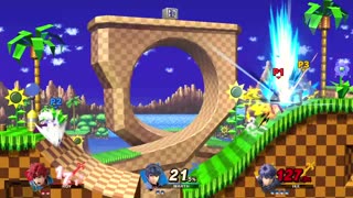 Roy vs Marth vs Ike on Green Hill Zone (Super Smash Bros Ultimate)