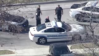 Suspect Jumps Curbs in Dallas Police Pursuit of Cadillac