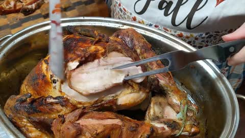 Roasted Turkey with Pork Belly and Herbs, Southern Cooking