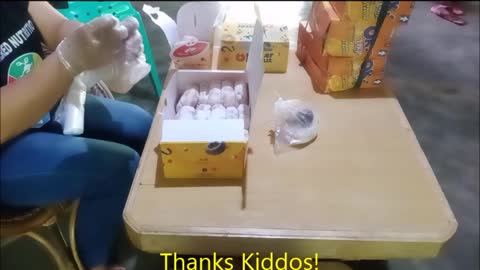 Teacher gave dough nut and drinks to children