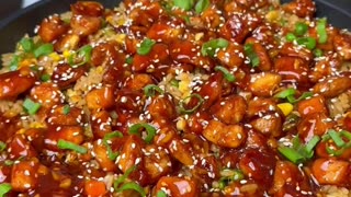 Easy to make Honey Sesame chicken and fried rice recipe