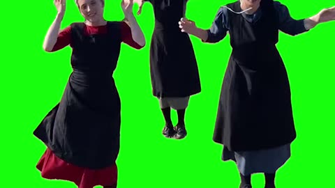 Amish Girls Dancing to Apple | Green Screen