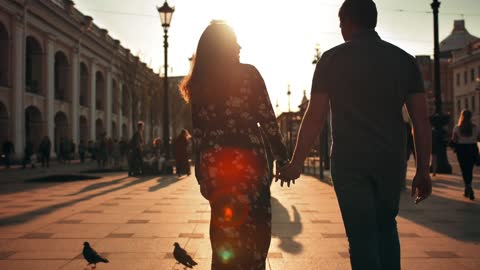 Couple walking hand in hand