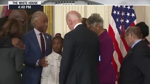 👀 What is Biden doing to the kid?? Do y'all think the fake president is on 'heat?'