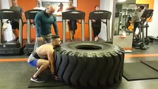 600kg biggest tire in Lebanon can you flip it?!!