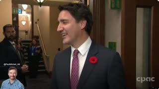 Trudeau smugly brushes off suggestion he should resign as Liberal Party leader.
