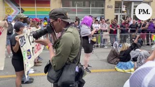 Purple-haired pro-Palestine activist complains about Israel-supporting Pride sponsors