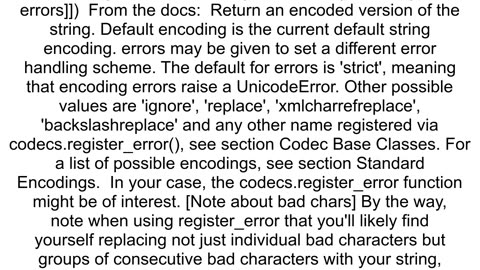 make python replace unencodable chars with a string by default