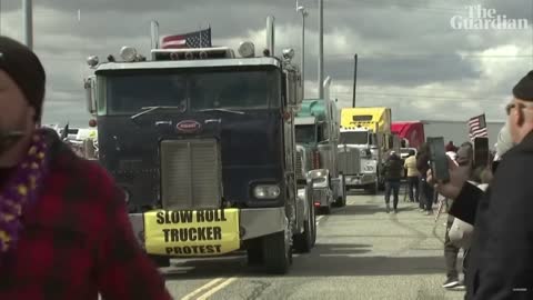 Trucker convoy heads to Washington DC to protest Covid measures
