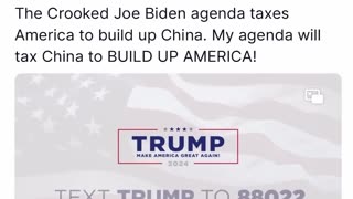 Biden agenda taxes America to build up China. My agenda will tax China to BUILD UP AMERICA