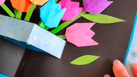 how to make paper tulip🌷✨paper tulip flower 🌷✨#shorts #viralvideos #viral #shortvideo #papercraft