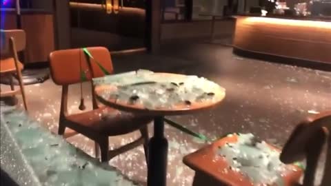Starbucks Smashed in Riot