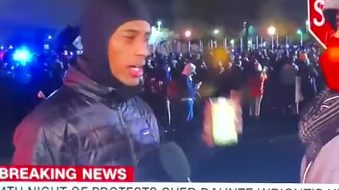 Man at protest claims soup can is 'for his family'