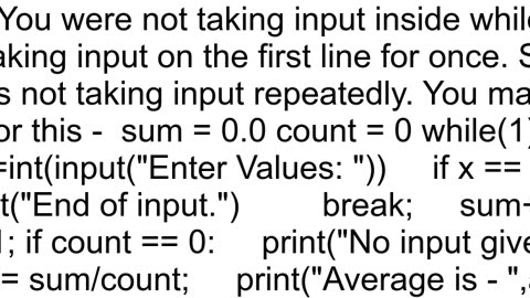 Find average of given numbers in input