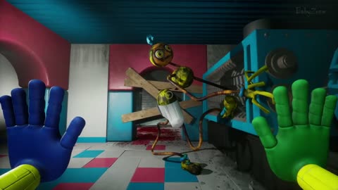 Destroying Daddy, Baby, Mommy & Granny Long Legs In The Shredder - Poppy Playtim
