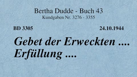 BD 3305 - GEBET DER ERWECKTEN .... ERFÜLLUNG ....