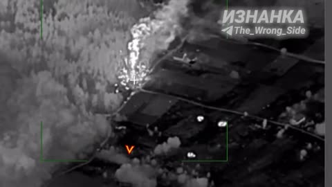 Russian cluster missile strike on a Ukrainian vehicle convoy