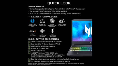 Review: Acer Predator Helios 300 PH315-54-760S Gaming Laptop Intel i7-11800H