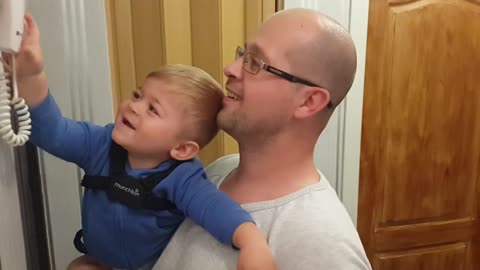 Baby Laughing while dad talks on the phone | Must SEE, very funny