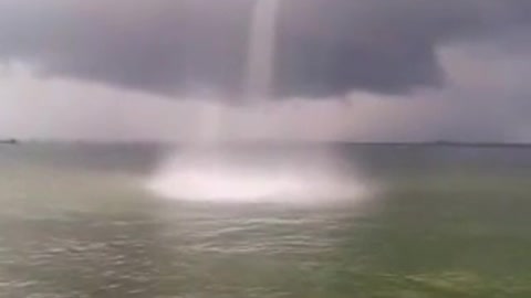 Form a waterspout on the sea, natural landscape