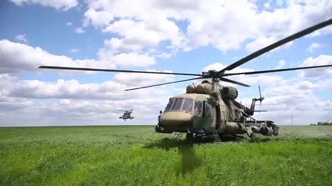 Ukraine War - Army aviation escorting and providing air cover for trains delivering supplies