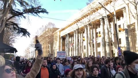 Students protest against #RussianLaw for Georgia’s bright European future!