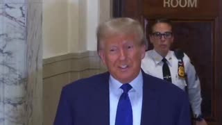 President Trump comes out to congratulate Speaker Mike Johnson.