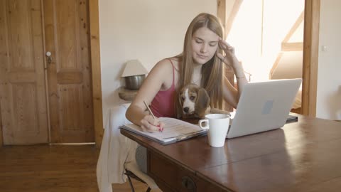 Cute Dog With Hot Girl