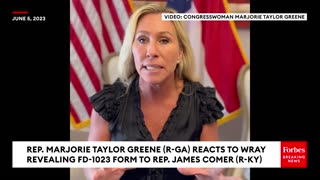 BREAKING NEWS: Marjorie Taylor Greene Reacts To FBI Director Showing Biden Document To James Comer