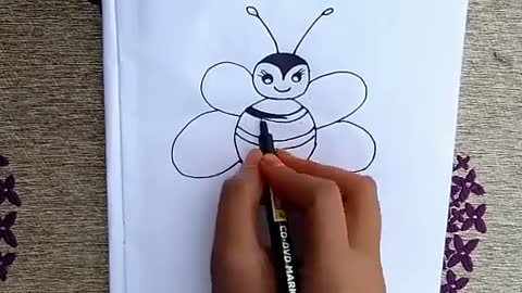 learn to draw honey bee 🐝how to draw honey bee for beginners step by step