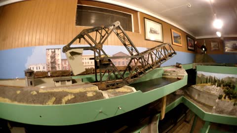 Model Trains operating bascule bridge