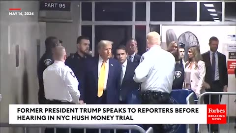 BREAKING: Trump-Flanked By Ramaswamy, Donalds, Johnson, And Burgum-Speaks To Reporters Before Trial