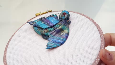 Magnetic needle minder for embroidery Dragon Labradorite. Magnetic needle holder gift by Annealart