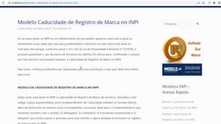 Modelo Caducidade de Registro de Marca no INPI. Saiba Como Peticionar Caducidade de Marca Registrada