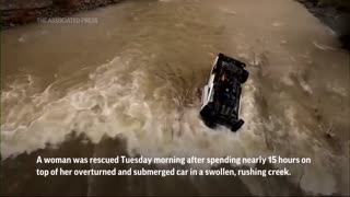 Woman spends 15 hours on overturned car surrounded by rushing Cali floodwater