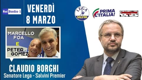 🔴 Sen. Claudio Borghi ospite a "Giù la Maschera" di Marcello Foa su Radio1 #dossieraggio (8/3/2024)