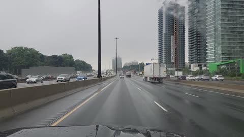 Driving Highway 401 west Toronto Ontario Canada 07 29 21