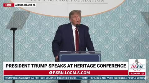 President Trump speaks at Heritage Conference
