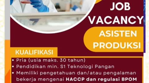 Jobs Vacancy Produksi Staf Bernardi #fyp #shorts #jobs #vacancy #loker #lowongankerja